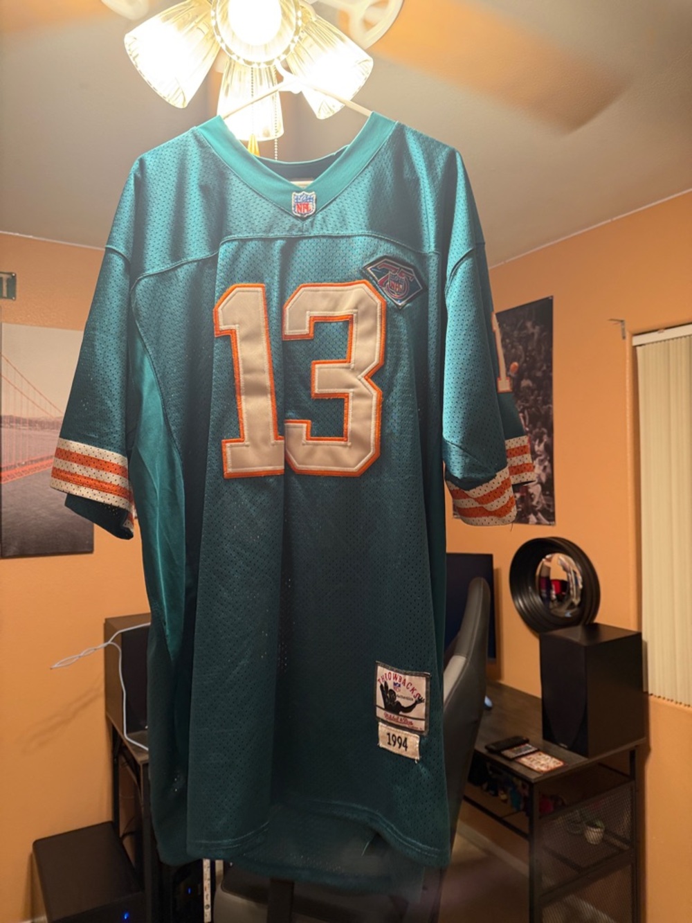NFL Teal and Orange #13 Football Jersey